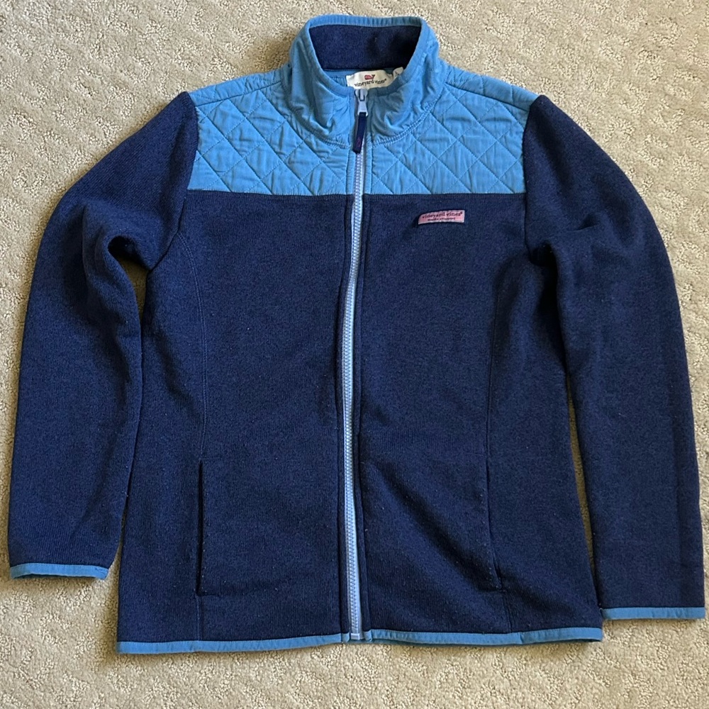 Vineyard Vines Navy and Light Blue Fleece Jacket
